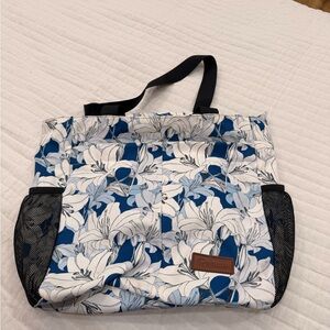 Floral Blue and White Tote Bag